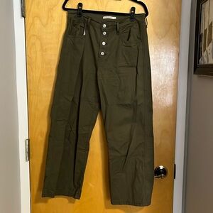 Levi’s Olive Night Green Mile High Cropped Wide Leg Pants 31x27